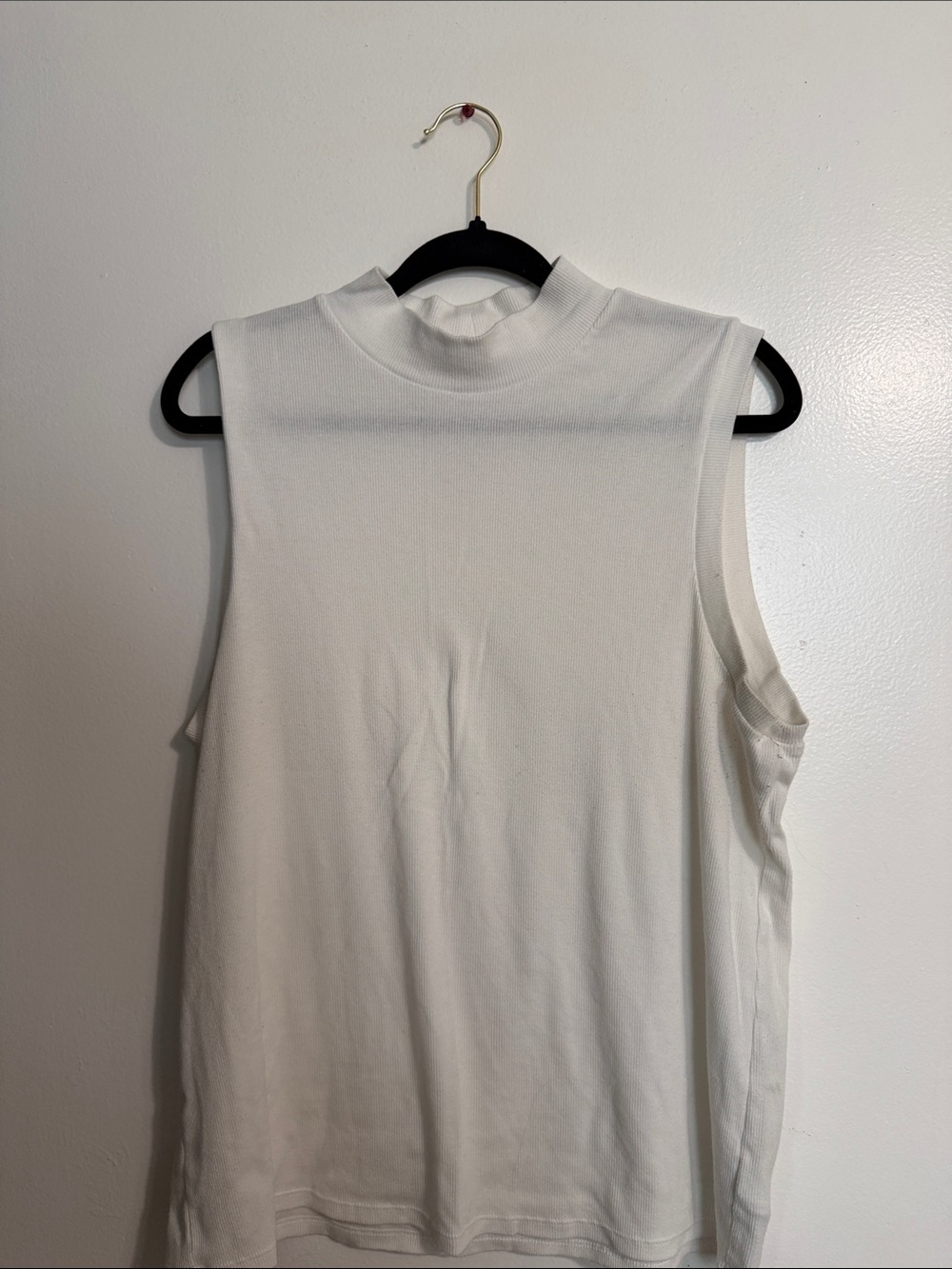 GAP White Sleeveless Mock Neck Tank
